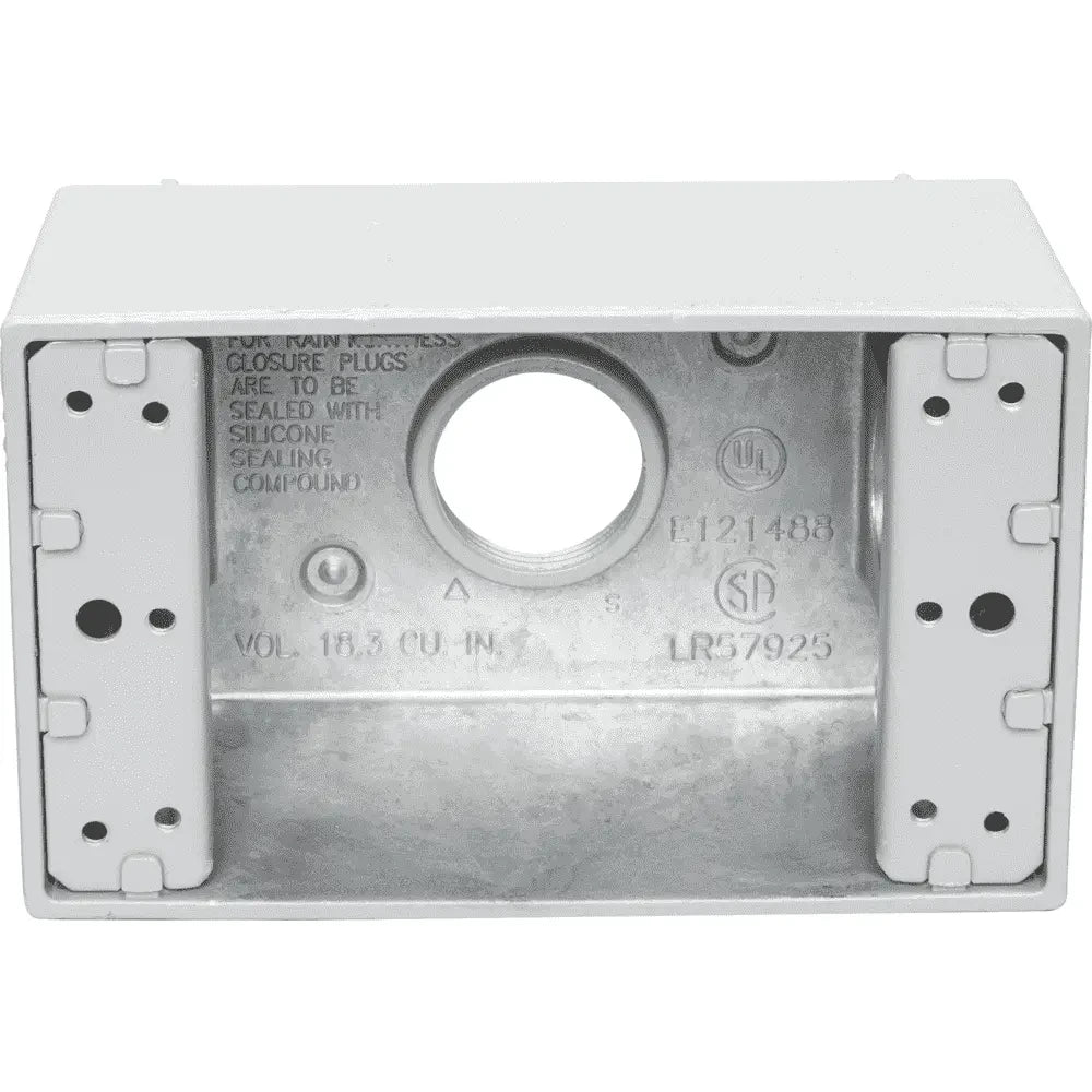 TEDDICO Teddico B-75V Single-Gang Weatherproof Outlet Box (3) 3/4 in Holes
