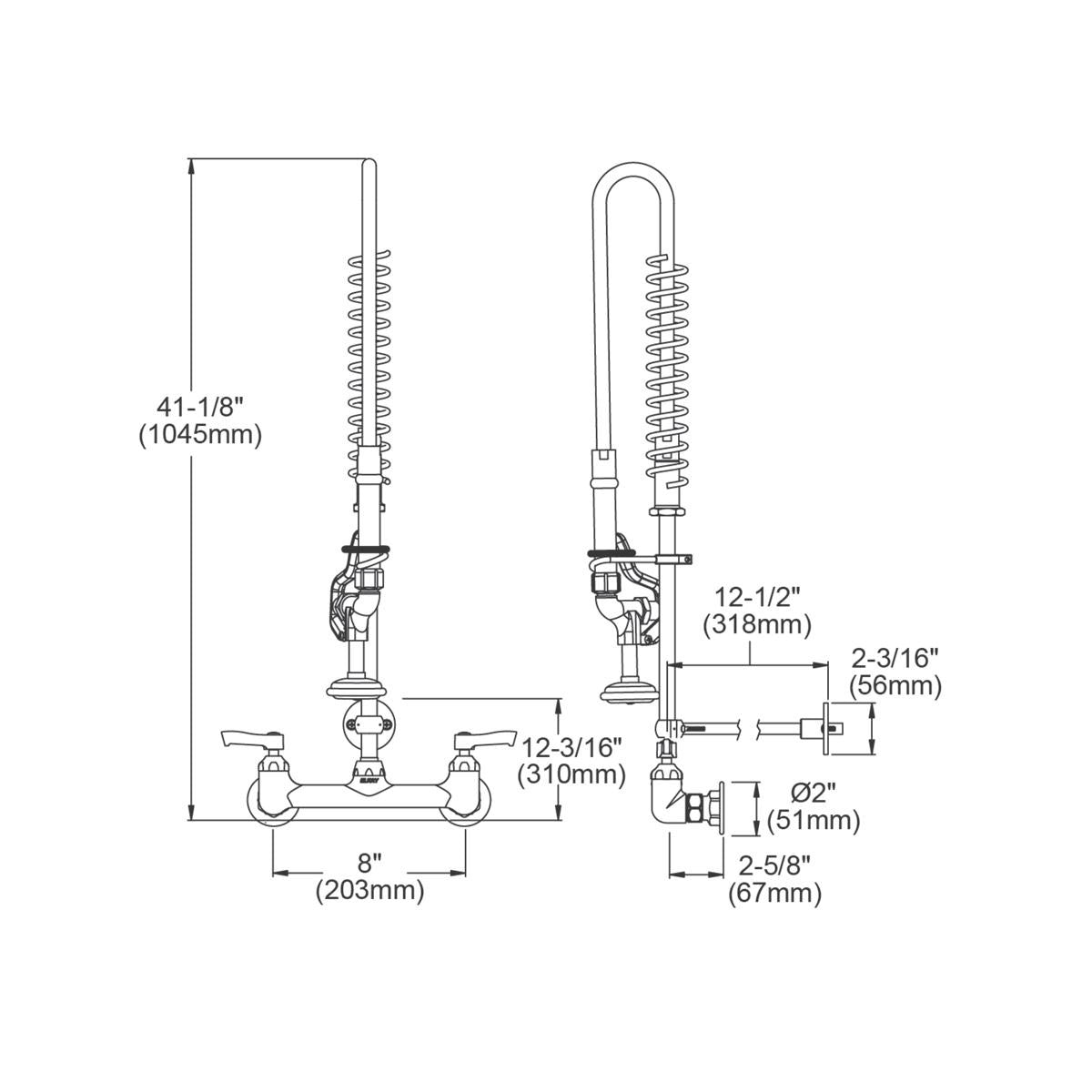BSC PREFERRED Bsc Preferred LK943LC Wall Mount Faucet 1.2 Gpm Brass