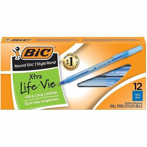 BIC Bic BICGSM11BEBD Round Stic Ballpoint Pen Blue 6-pack
