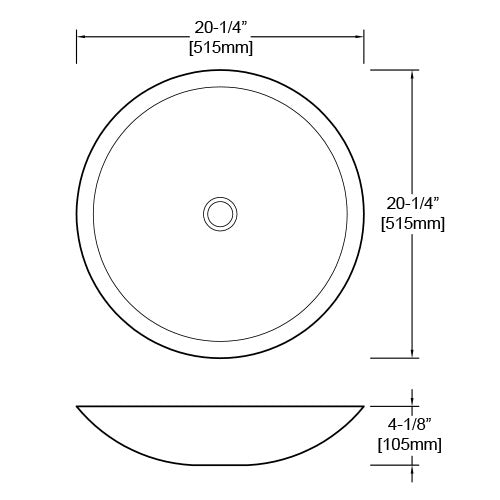 DAKOTA Dakota Plumbing Products DSE-SRV02W Round Vessel Sink