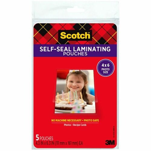 3M 3M MMMPL900G Self-laminating Photo Sheets 4x6 Clear 5-pack