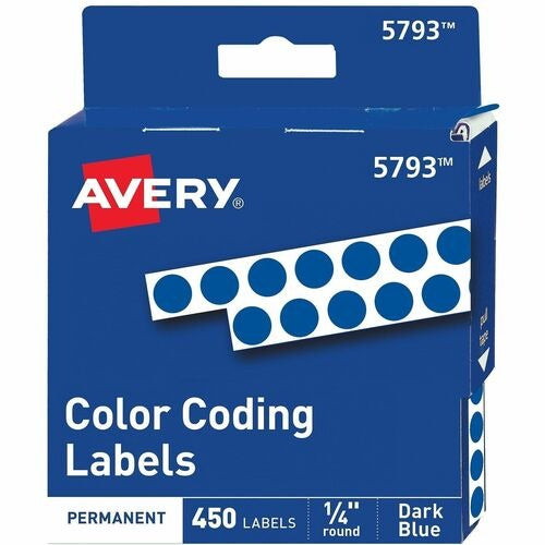 AVERY Avery AVE05793 Round Color-coding Labels 1/4 in Dark Blue 450