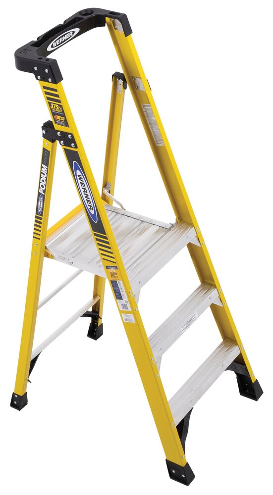 Werner PD7303 3' Fiberglass Podium Ladder, TIAA 375 lb.