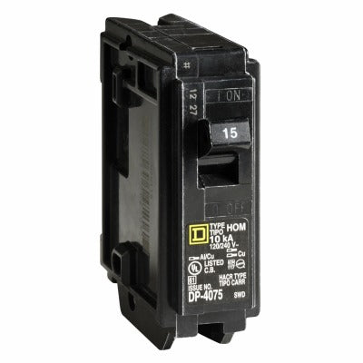 SQUARE D Square D HOM115CP 15A Single Pole Circuit Breaker 120V