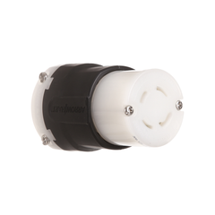 Eaton AHL1430C Arrow Hart Wiring 30 Amp 125/250 VAC 3-Pole 4-Wire NEMA L14-30R Black/White Locking Connector