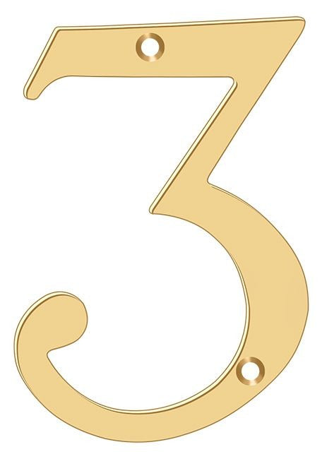 DELTANA Deltana RN4-3 4 Inch Solid Brass House Number