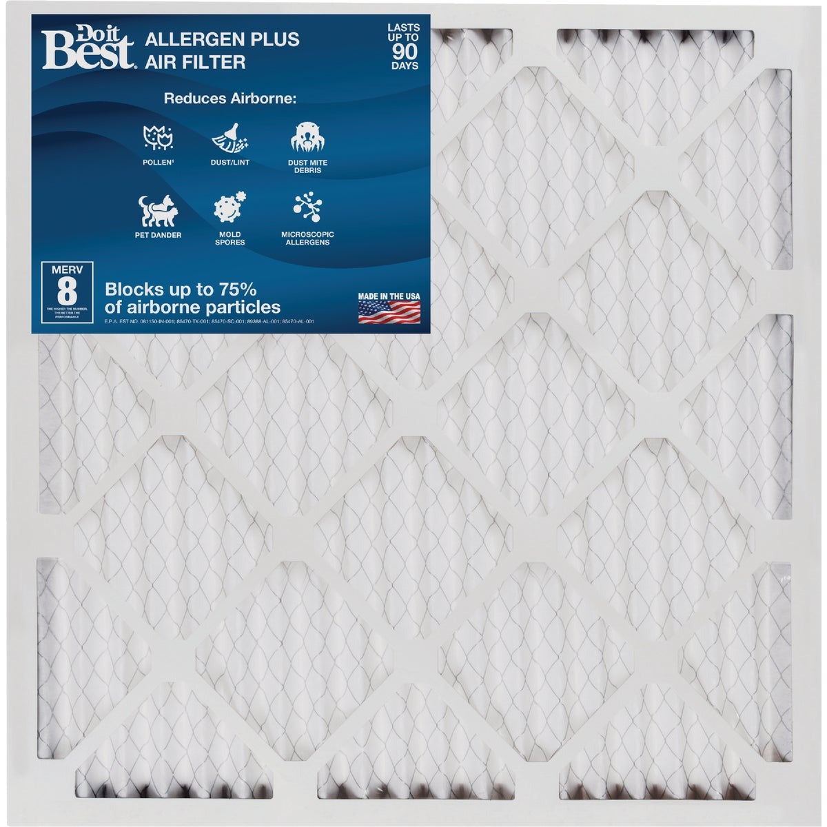 BSC PREFERRED Bsc Preferred DB1-2020-8-12 Pleated Air Filter Merv 8