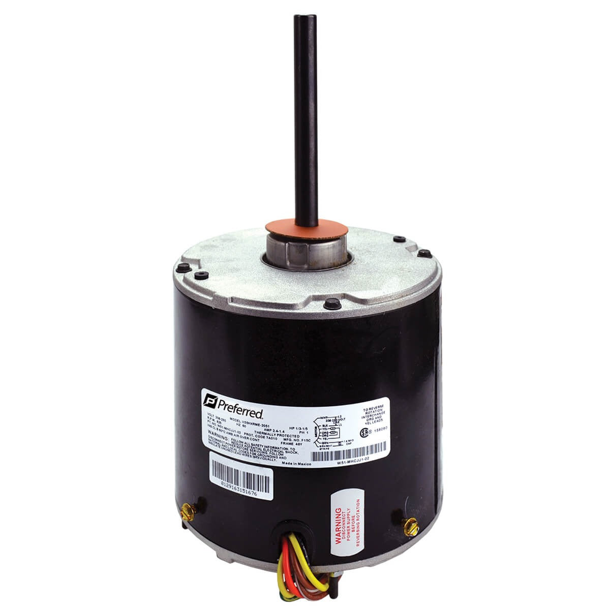 RHEEM Rheem W51-MHCJJ1-02 Protech Universal Condenser Motor 1/5 - 1/3 hp (825 rpm/1 speed) W51-MHCJJ1-02