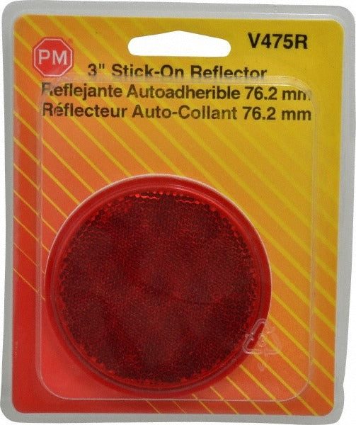 PETERSON MANUFACTURING Peterson V475R Round Reflector 3 Inch Red Adhesive Dot