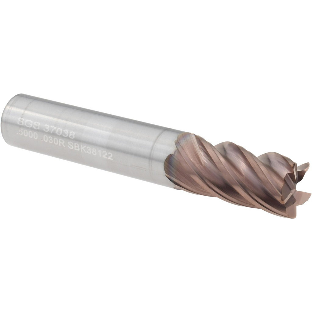 KYOCERA SGS PRECISION TOOLS Sgs 37038 Roughing End Mill 1/2 in 5 Flute Solid Carbide Tin