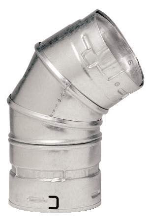 METAL-FAB Metal-fab 4M45/60 B-vent Double Wall 4 Inch Adjustable Elbow