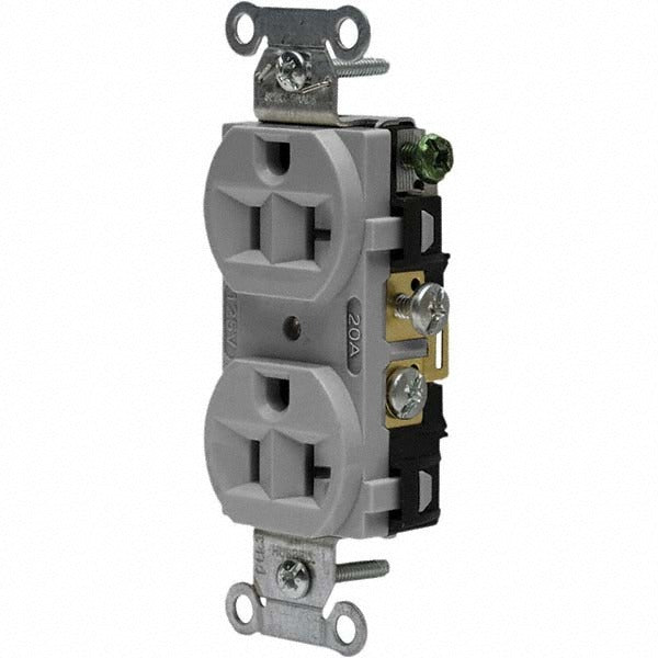 HUBBELL Hubbell CRF20GRY 20A Nema 5-20R Duplex Receptacle Gray
