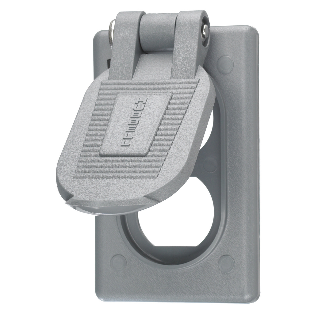 Hubbell HBL5222 Gray Reinforced Thermoplastic Polyester Device Mount Weatherproof Lift Cover