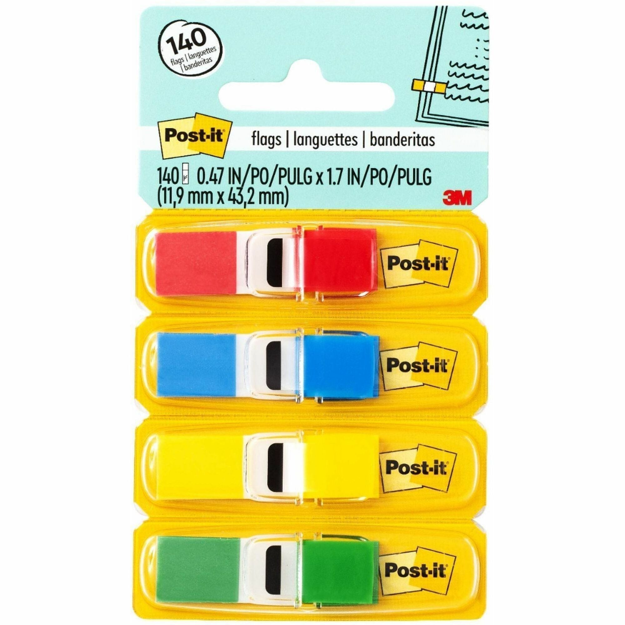 3M 3M MMM6834 Post-it Flags 0.47 x 1.71 in (140 Pack)
