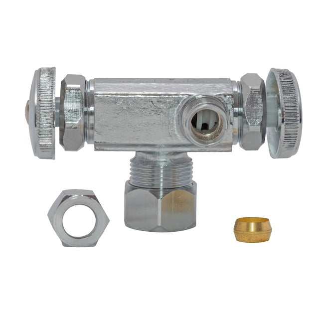 EASTMAN Eastman 04350LF Multi-Turn Dual-Handle Compression Inlet Angle Stop Valve