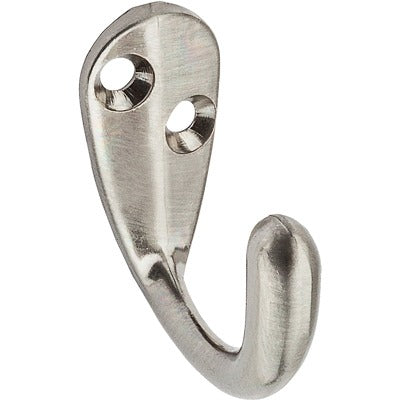 NATIONAL HARDWARE National Mfg N325-506 Satin Nickel Single Clothes Hook 2 Pack