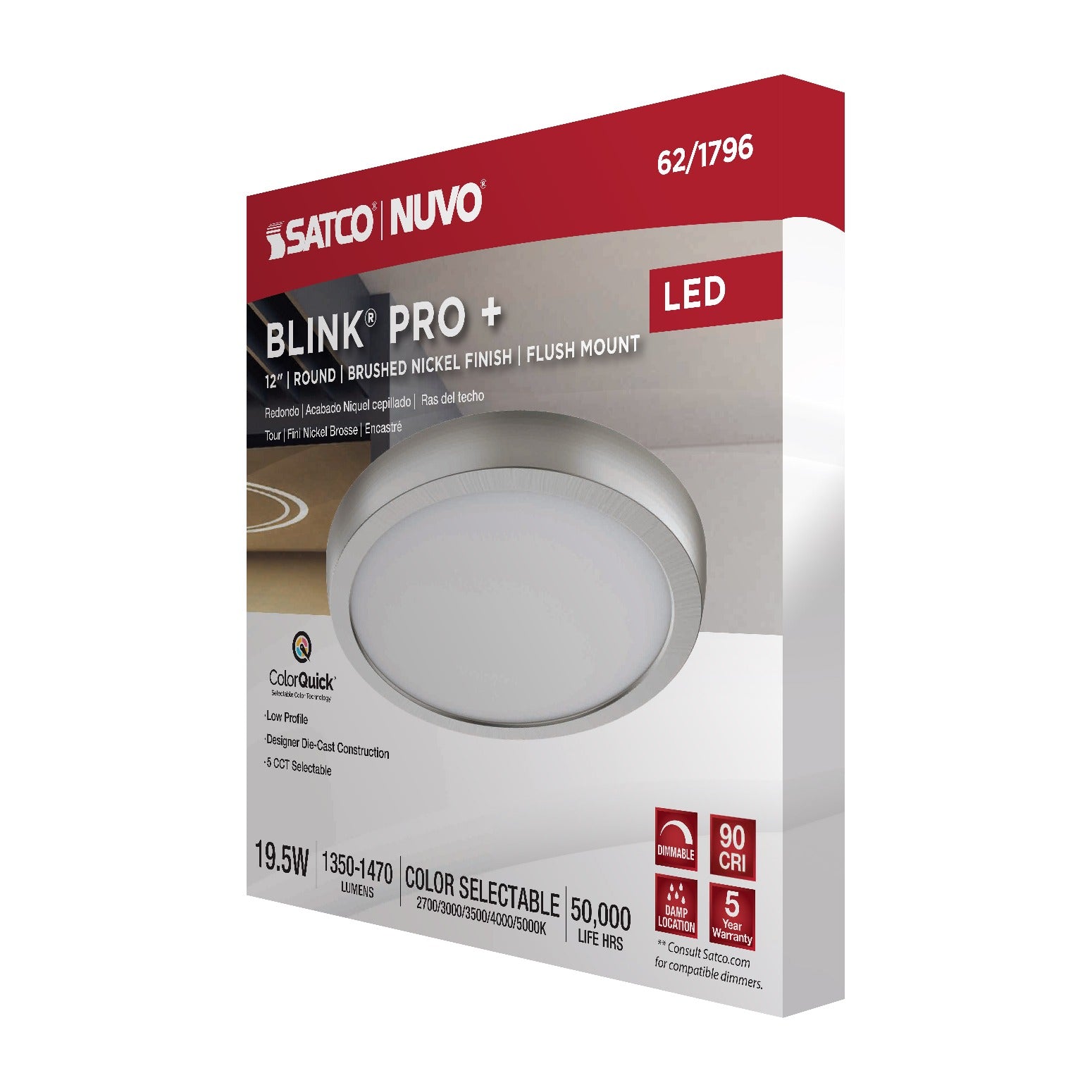 SATCO-NUVO Satco-Nuvo 62/1796 Blink Pro Plus 19.5W 12 Inch Round