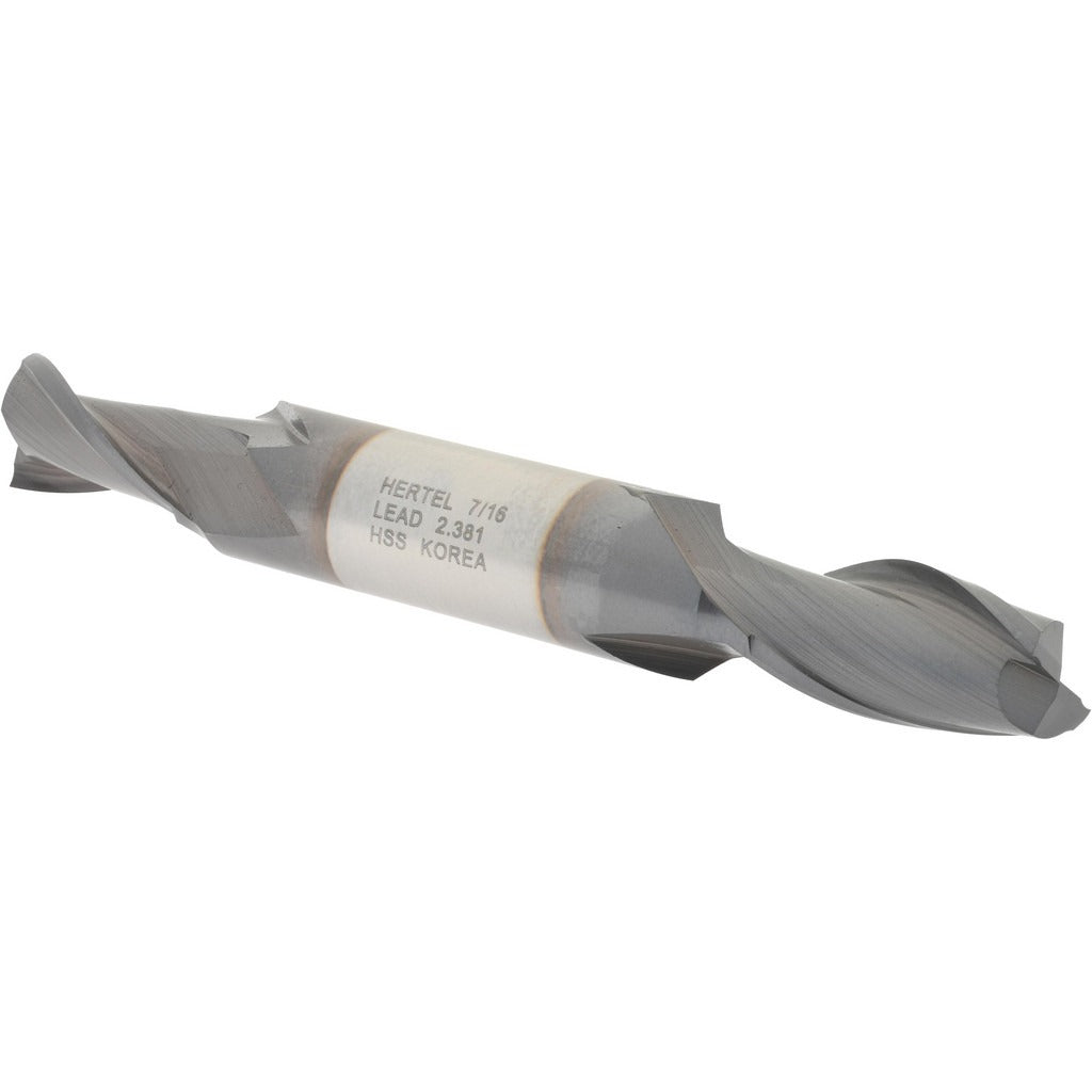 HERTEL Hertel EF050028 Square End Mill 7/16 in 2 Flute Hss Ticn