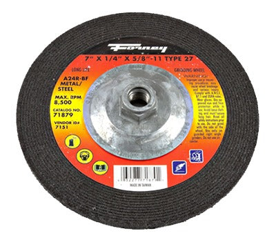 FORNEY Forney Industries Inc 71879 Type 27 Grinding Wheel 7x1/4 in