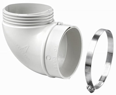 LAMBRO INDUSTRIES Lambro Industries 3003L 4 in 90 Degree Quickfit Dryer Duct Elbow
