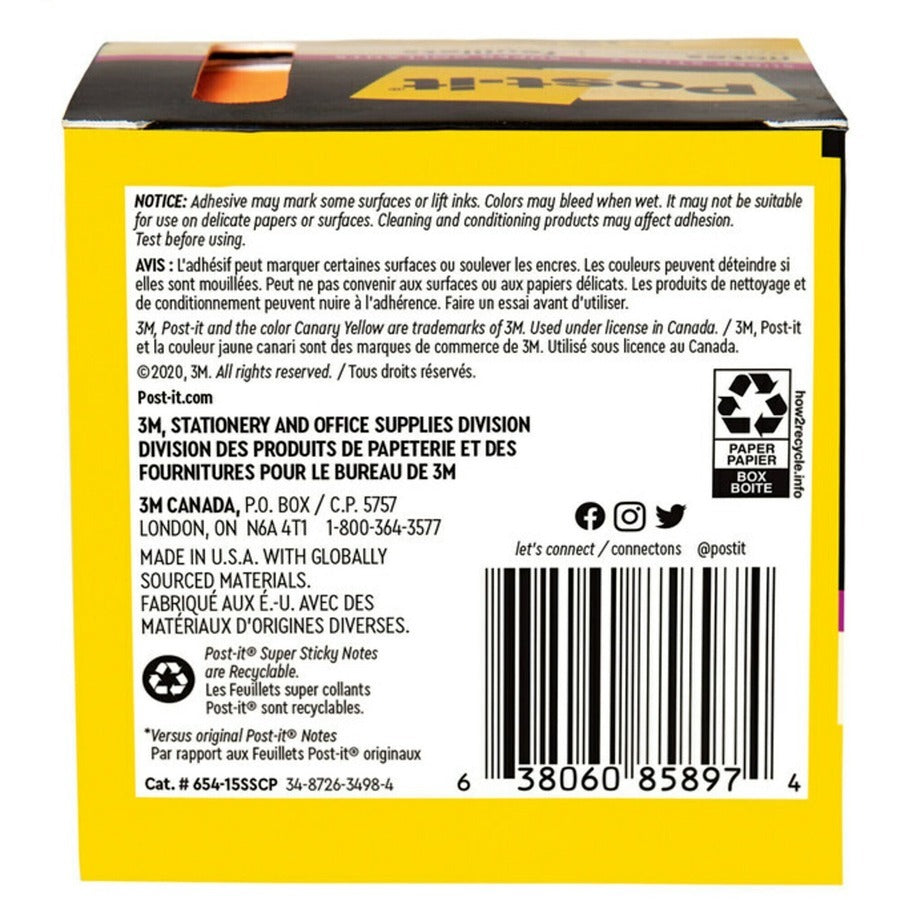 3M 3M MMM65415SSCP Post-it Super Sticky Notes 3 in. x 3 in. (15 Pack)