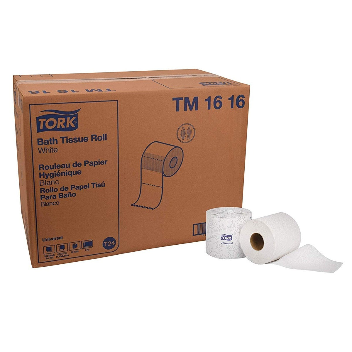 TORK Tork TM1616S Universal 2-Ply Toilet Paper 500 Sheets Roll (96/Case) SCA-TM1616