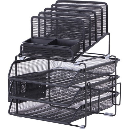 LORELL Lorell LLR95251 Desktop Organizer Mesh Four-tier