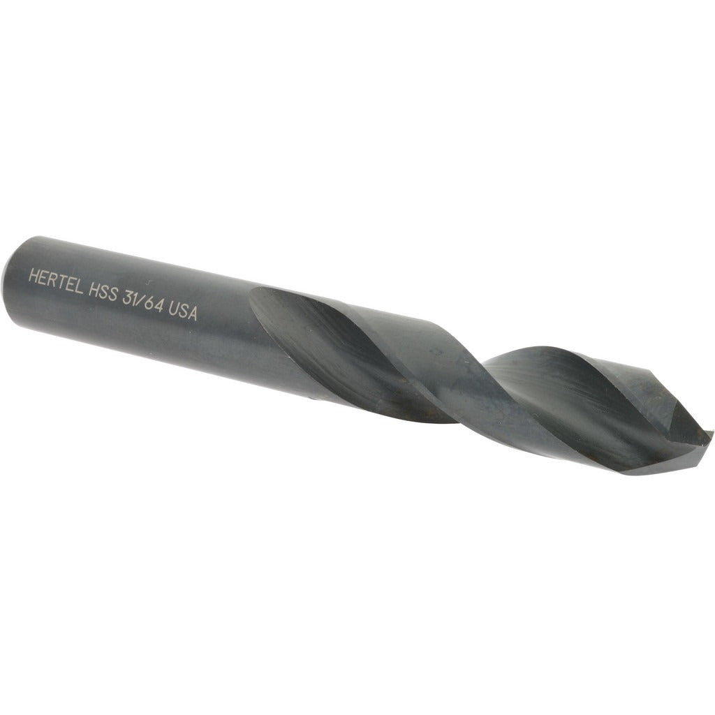 HERTEL Hertel 2386076 Screw Machine Drill Bit 31/64 in Hss