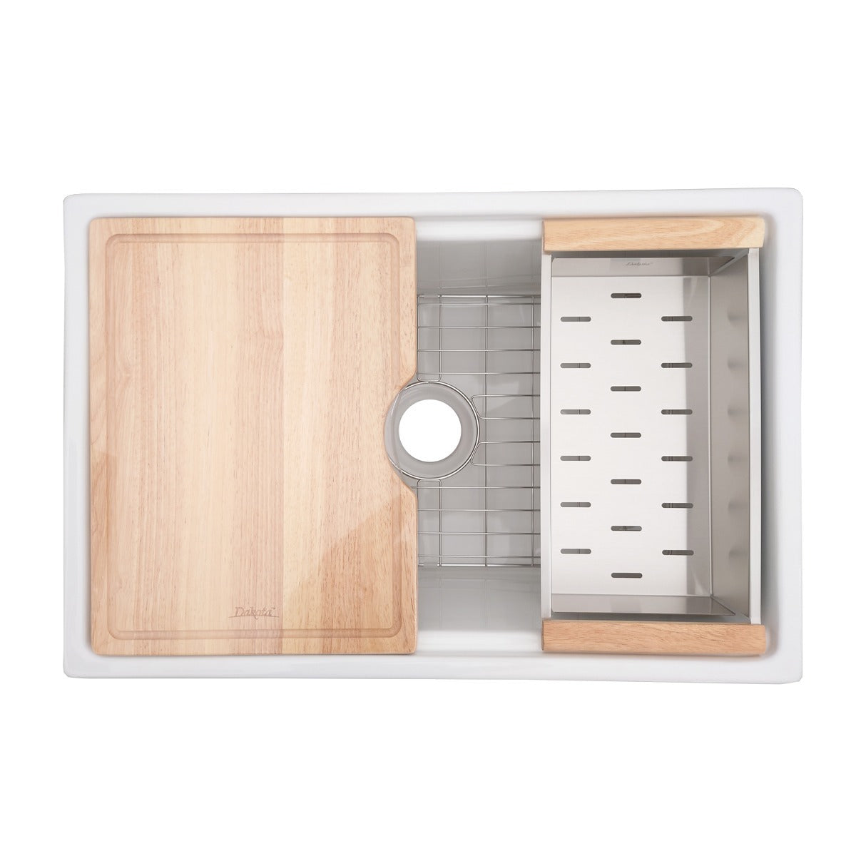 DAKOTA Dakota Plumbing Products DSE-FCAL3020S Fireclay Farmhouse Sink