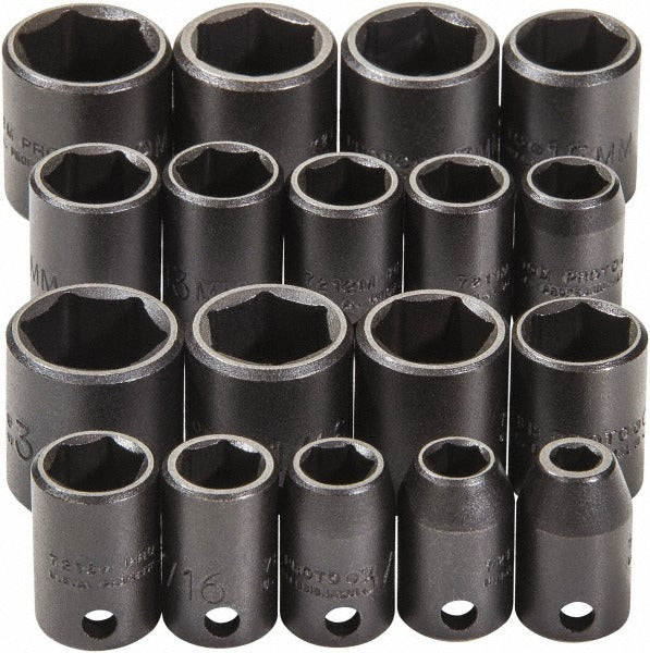 PROTO Proto J72230 Impact Socket Set 18 Pc 3/8 in Drive