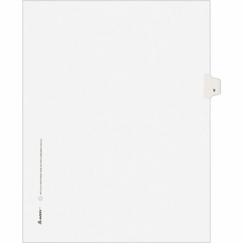 AVERY Avery AVE11919 Numeric Side Tab Divider Tab 9 Pack of 25