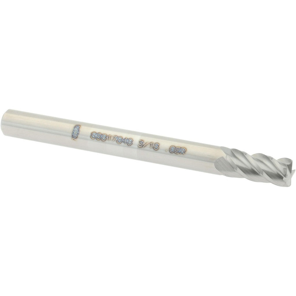 ACCUPRO Accupro 12182757 Corner Radius End Mill 3/16 in 4 Flute