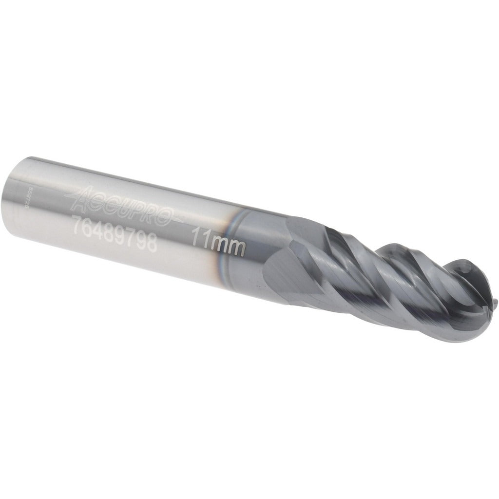 ACCUPRO Accupro 12184668 Ball End Mill 11mm 4 Flute Carbide Altin