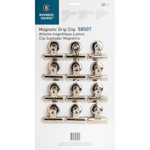 BUSINESS SOURCE Business Source BSN58507 Magnetic Grip Clip Box of 12
