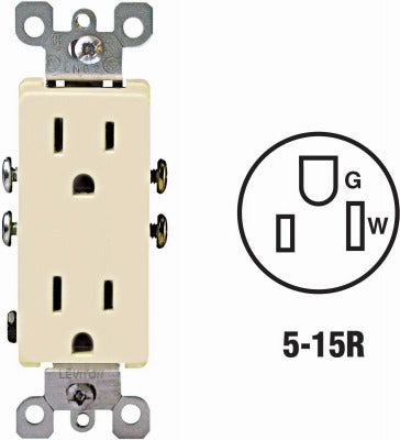 LEVITON Leviton Mfg Co S01-05325-0IS Decora Duplex Outlet 15A 125V