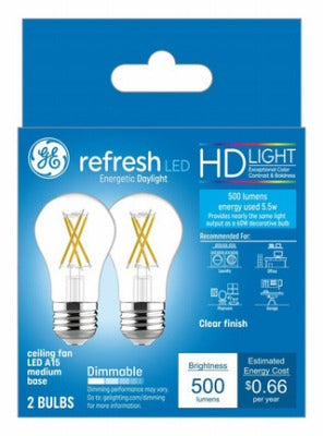 GE G E Lighting 36981 A15 Led Ceiling Fan Bulb 5.5W 2 Pack
