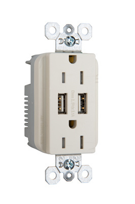 Legrand TR5262USBLA Pass & Seymour 15 Amp 125V NEMA 5-15R USB Charger Receptacle