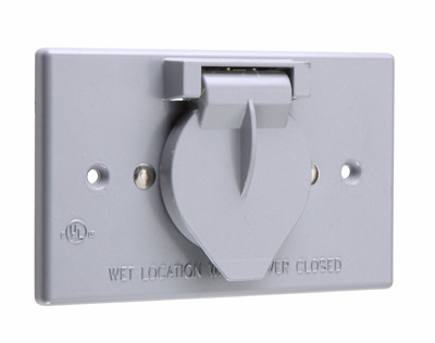 PASS & SEYMOUR Pass & Seymour 3778 Weatherproof Self-Closing Cover 15A 125V (Horizontal)