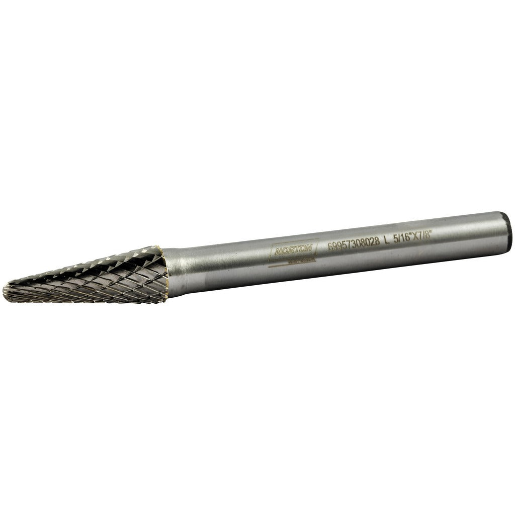 NORTON Norton 69957308029 Carbide Rotary Bur Ball Nose Cone 3/8 in