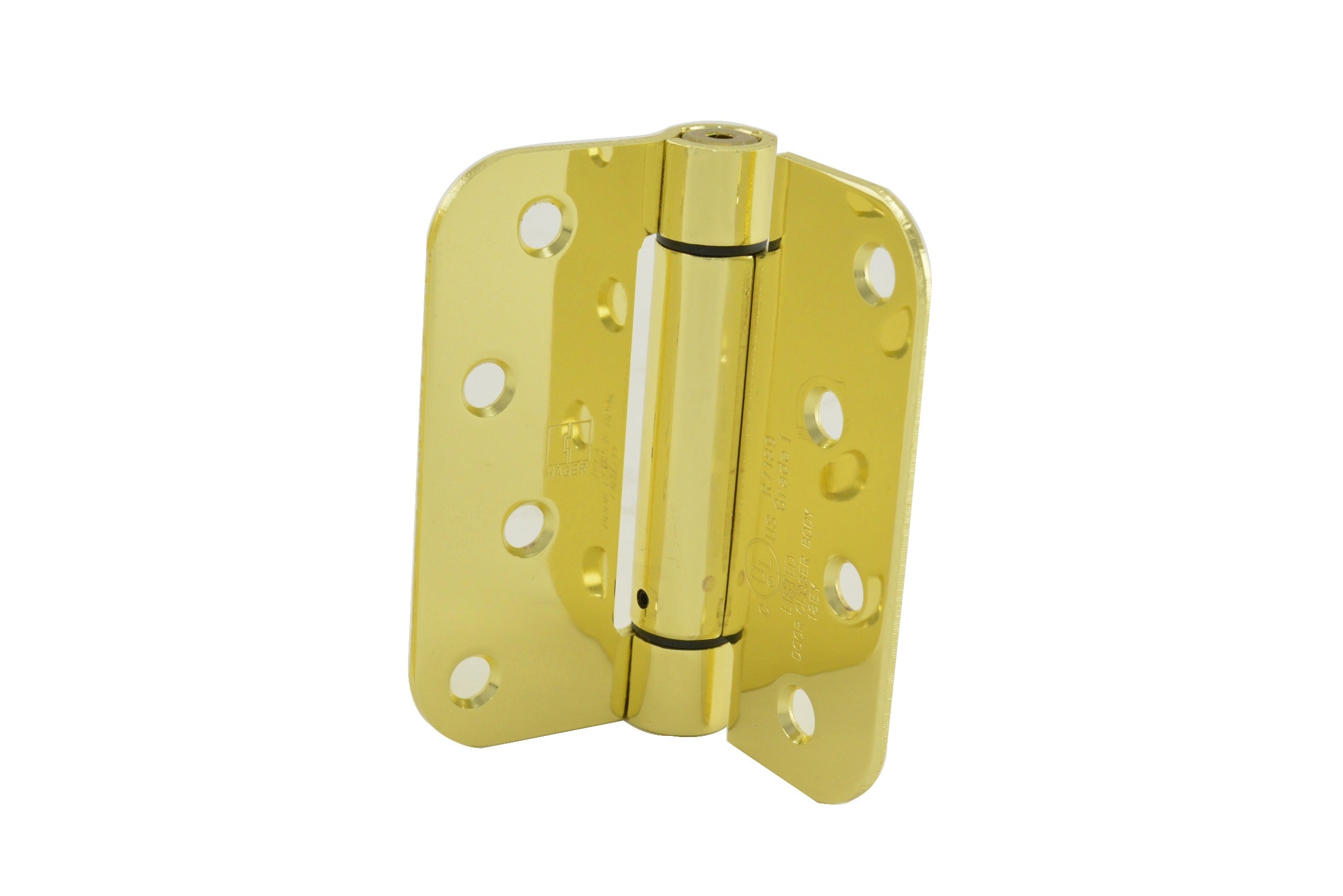 HAGER Hager Hinge 175243 Full Mortise Spring Hinge Steel Bright Brass