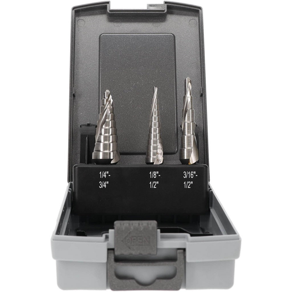 HERTEL Hertel SDD43275023 Step Drill Bit Set 3 Pc Hss