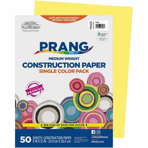 PACON Pacon PAC8403 Construction Paper 9x12 Yellow 50 Pack
