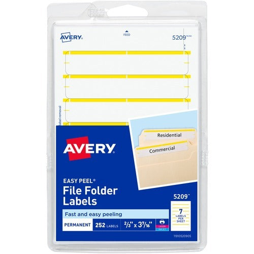 AVERY Avery AVE05209 Yellow Filing Labels 252 Pack