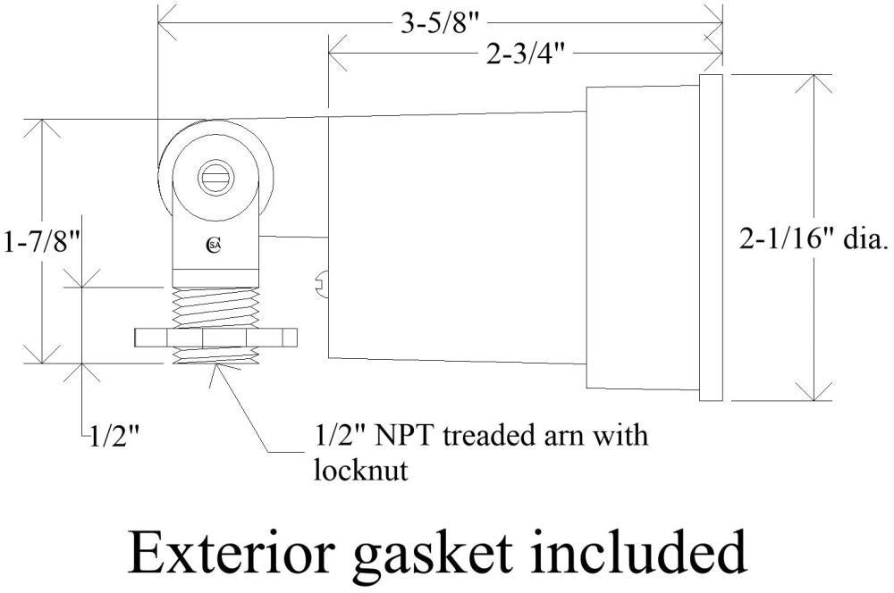 MULBERRY METAL PRODUCTS Mulberry Metal Products 30015 Lampholder With External Gasket 75-150W (1/2 in NPT)
