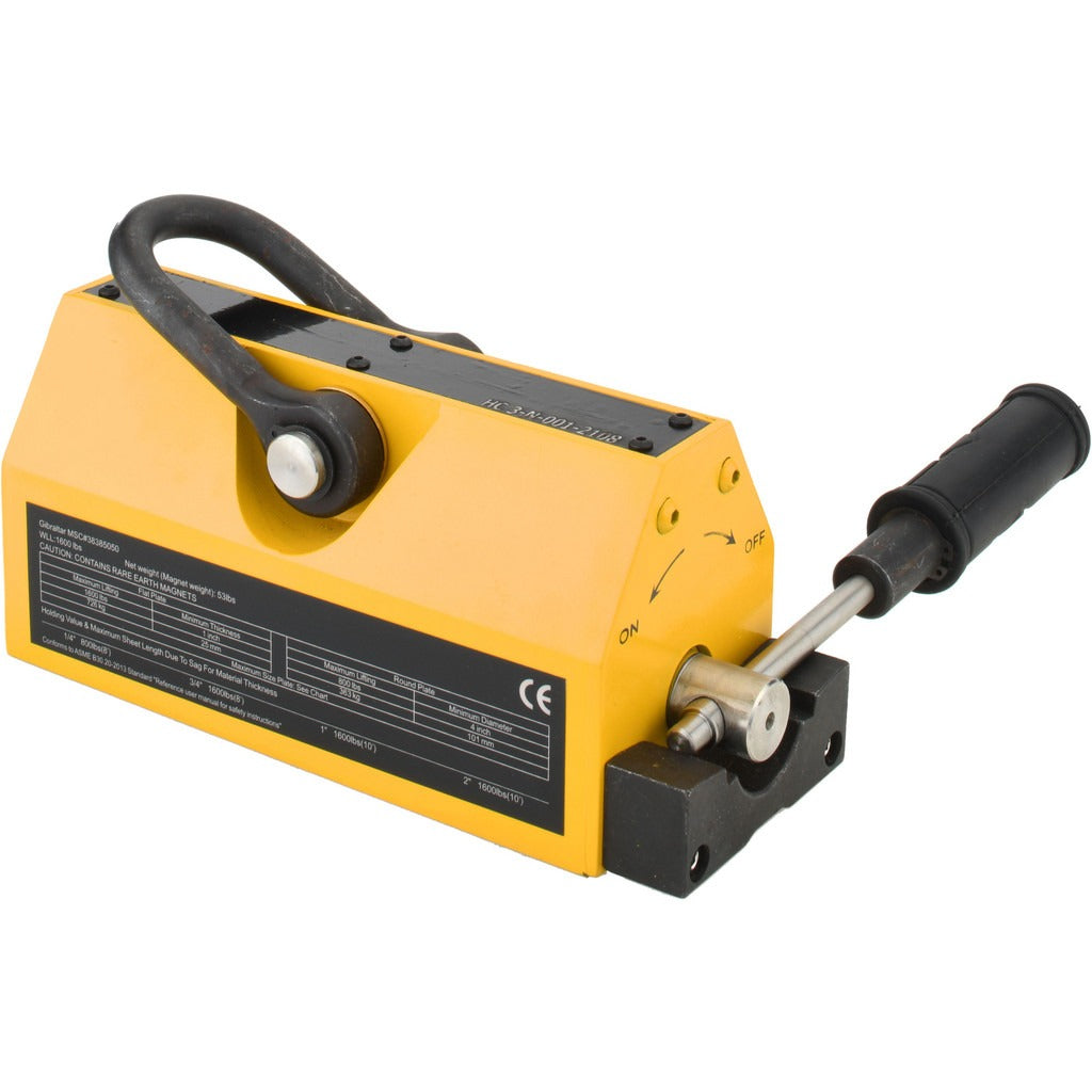 GIBRALTAR Gibraltar 1PLM-102-G Lifting Magnet 1600 Lb 1 Pole