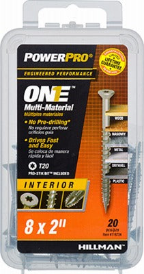 HILLMAN Hillman Fasteners 116724 8x2 Flat Head Star Drive Screw 20PK