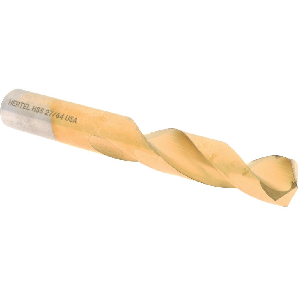 HERTEL Hertel 2386902 Screw Machine Drill Bit 27/64 in Hss Tin