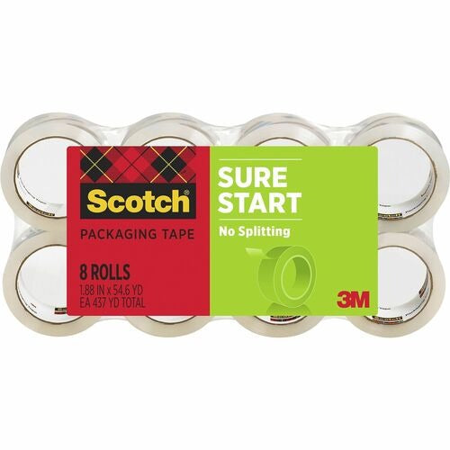 3M 3M MMM34508 Clear Packaging Tape Sure Start 8-pack