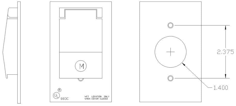 MULBERRY METAL PRODUCTS Mulberry Metal Products 30509 1-Gang Weatherproof Vertical Switch Single Receptacle Cover (1.405 in Opening)