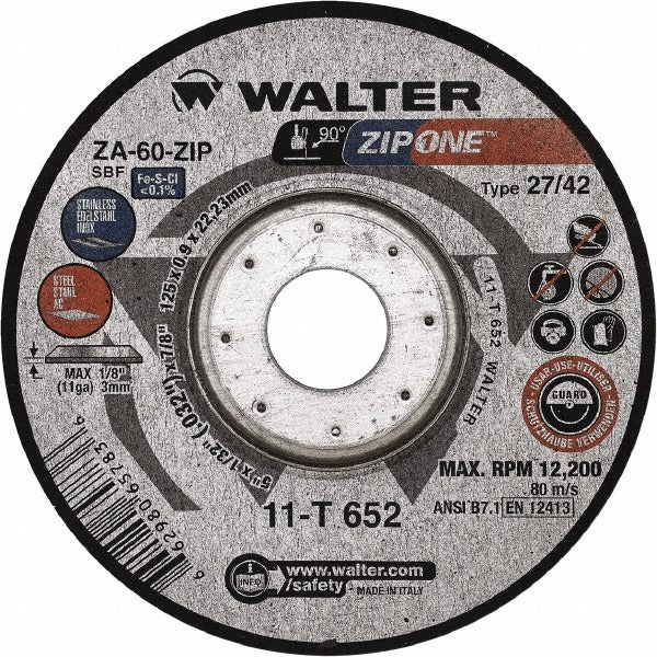 WALTER Walter Surface Technologies 11T642 Grinding Wheel 4.5in 60G